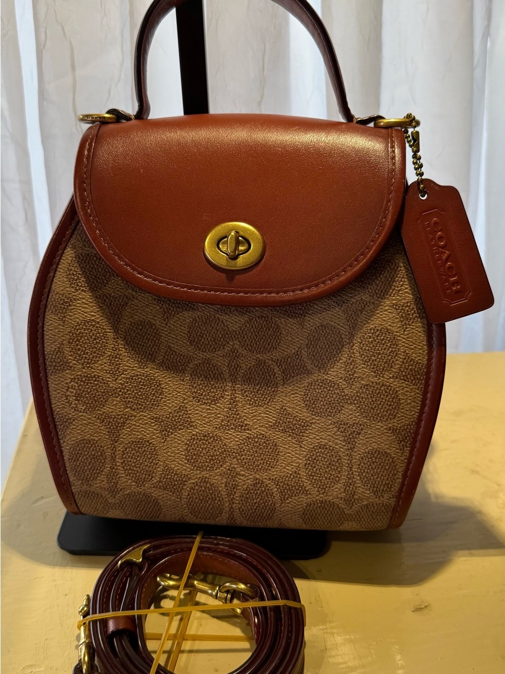 Coach Originals Turnlock Curved Top Handle Satchel, Signature Canvas & Leather